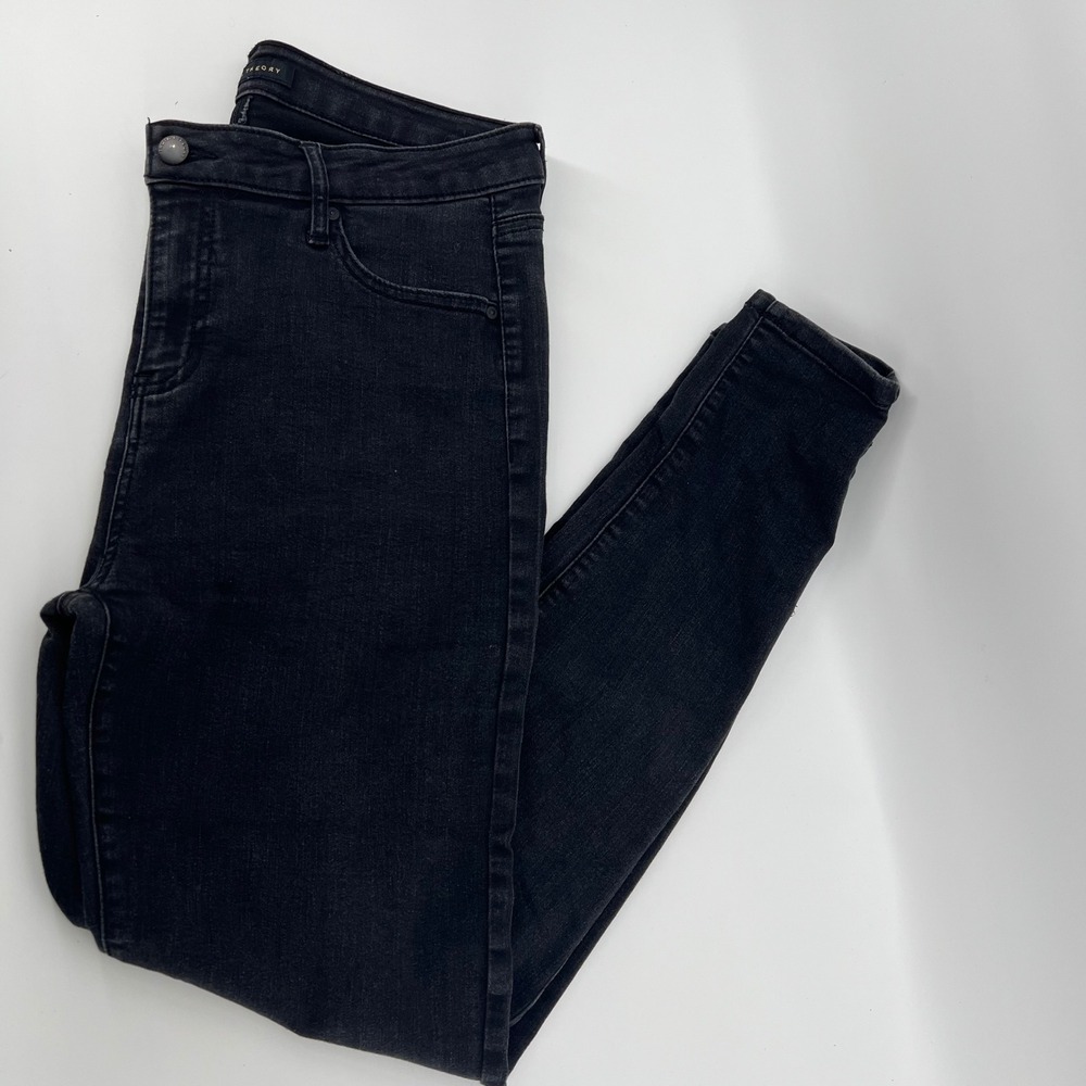 Truth + Theory Black Rinse Skinny Jeans High Rise Women's 12 Stretch